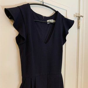 Eliza J V-Neck Navy Blue Jumpsuit